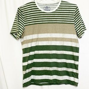 American Rag Shirt Men Size XXL Green Tan Stripes